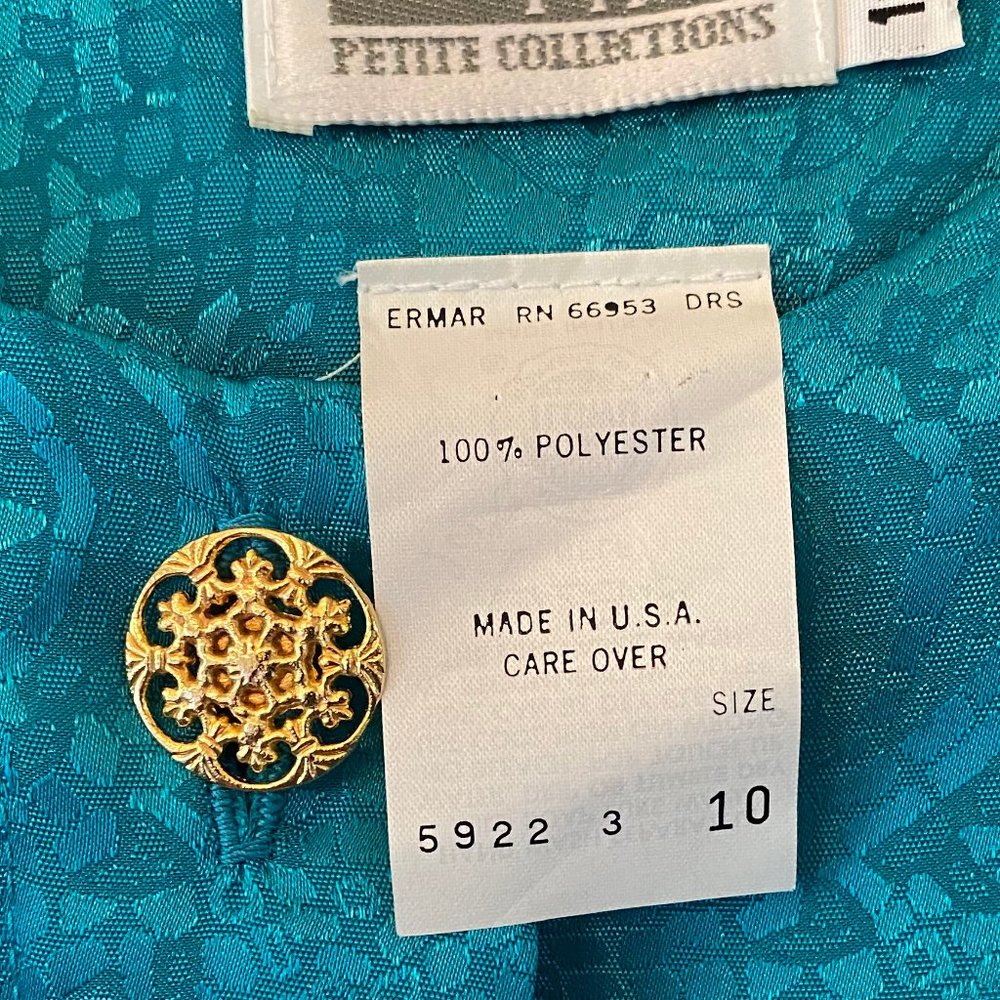 Vintage 80's Leslie Fay Petite Collections Drop Waist Dress; size 10 Petite - Picture 6 of 6